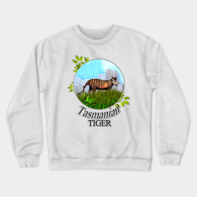 Tasmanian Tiger Crewneck Sweatshirt by KC Morcom aka KCM Gems n Bling aka KCM Inspirations